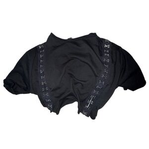 Women’s Black Hook-Trim Cropped Top